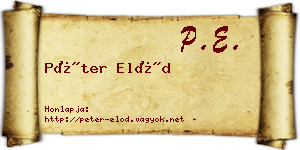 Péter Előd névjegykártya