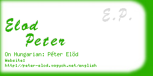 elod peter business card